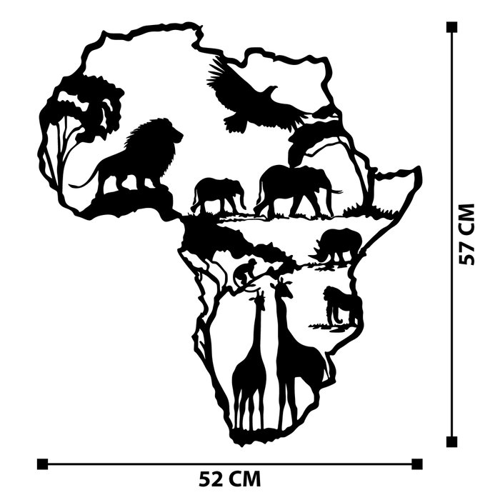Wallity African 2 - Accesorio Decorativo de Pared Metálico Negro Wallity African 2 - Accesorio Decorativo de Pared Metálico Negro
